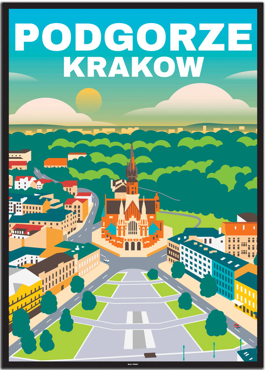 vintage travel poster krakow #50x70cm-schwarzer-farbrand