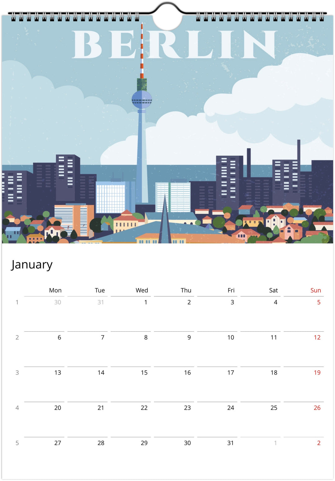 Travel Kalender Deutschland - Online Poster Shop BLN PRINT