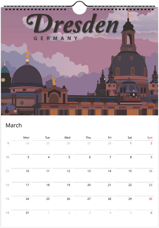 Travel Kalender Deutschland - Online Poster Shop BLN PRINT