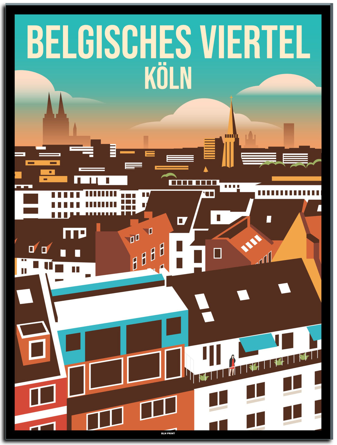vintage köln poster shop #30x40cm-schwarzer-farbrand