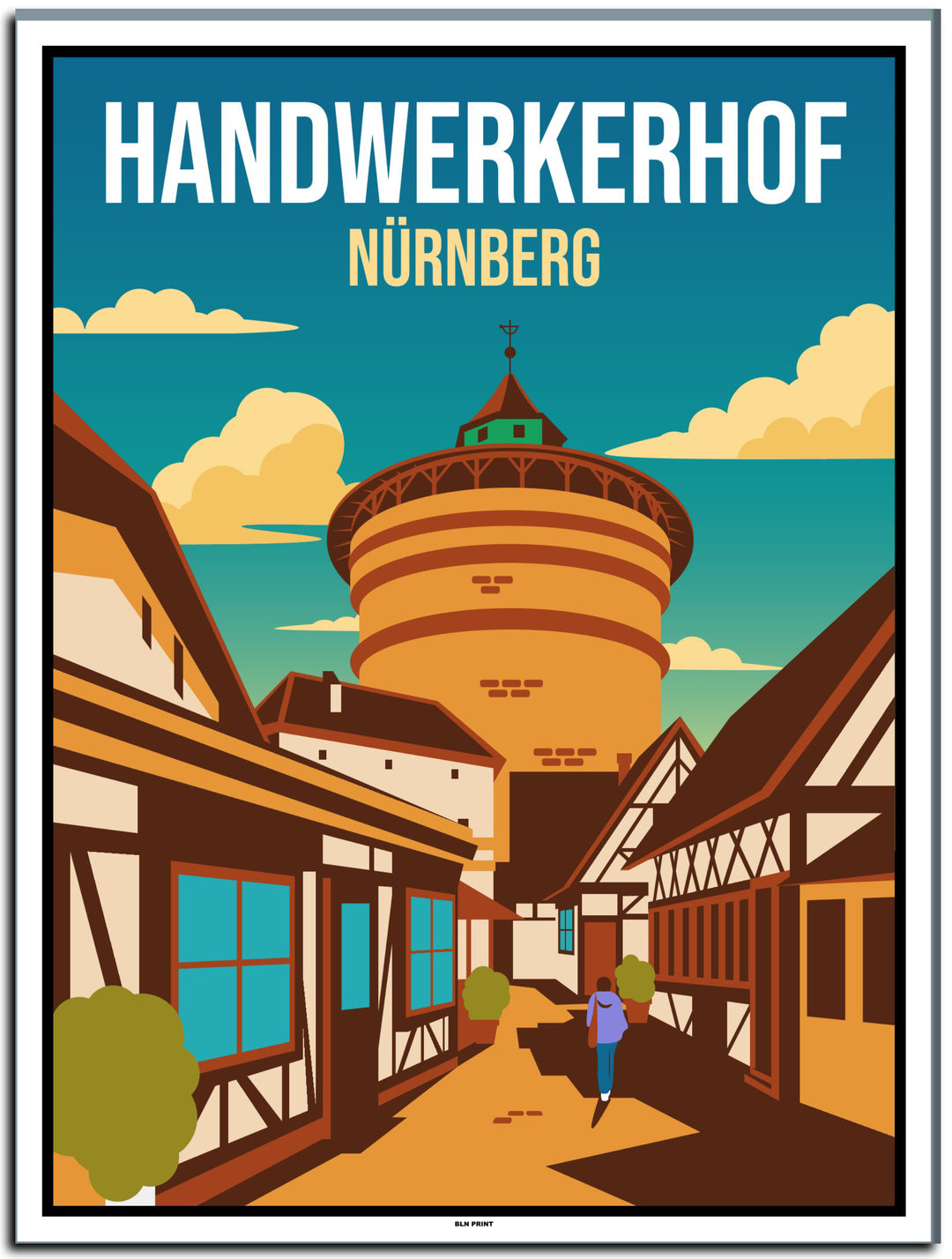 vintage kunstdruck poster Handwerker hof nürnberg #30x40cm-weier-farbrand