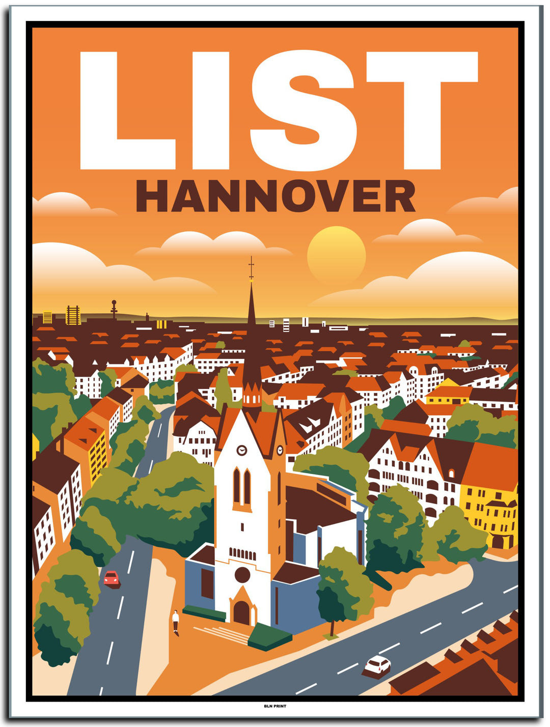 vintage kunstdruck poster List Hannover #30x40cm-weier-farbrand