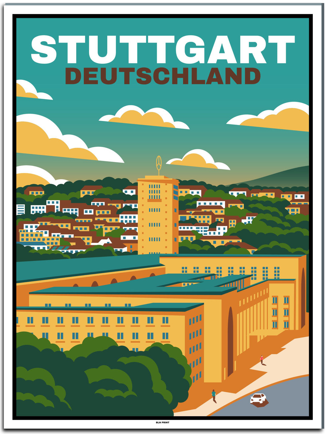 vintage kunstdruck poster stuttgart hbf #30x40cm-weier-farbrand