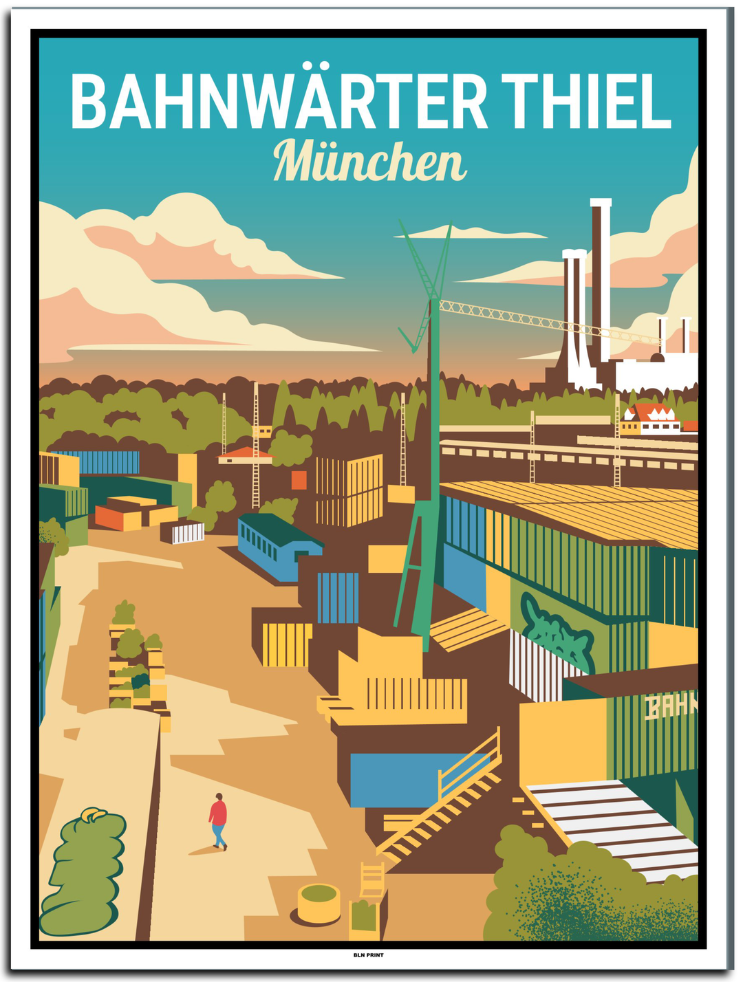 vintage kunstdruck poster Bahnwärter Thiel münchen #30x40cm-weier-farbrand
