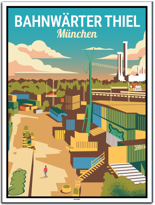vintage kunstdruck poster Bahnwärter Thiel münchen #30x40cm-weier-farbrand