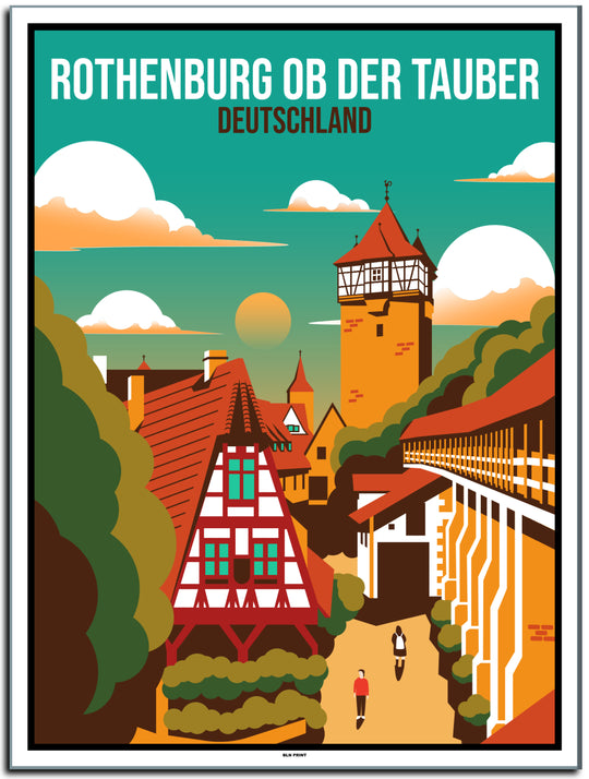 vintage kunstdruck poster st. peter nürnberg #30x40cm-weier-farbrand