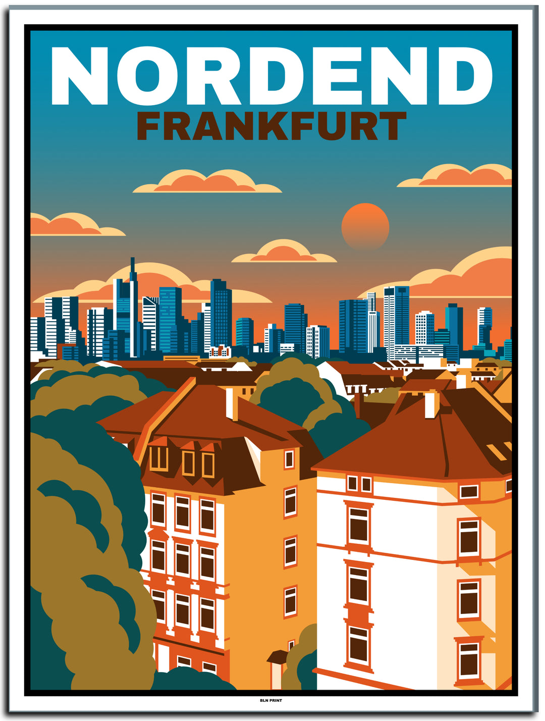 vintage kunstdruck travel retro poster Nordend Frankfurt online bestellen  #30x40cm-weier-farbrand