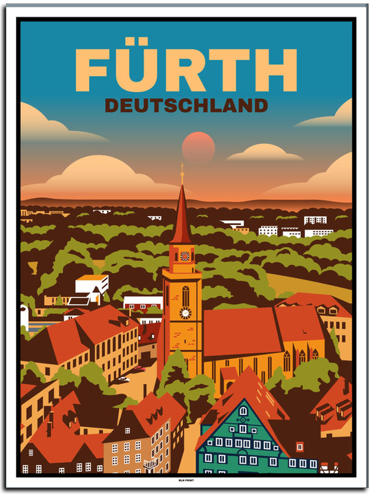 vintage kunstdruck poster pellerhaus nürnberg #30x40cm-weier-farbrand