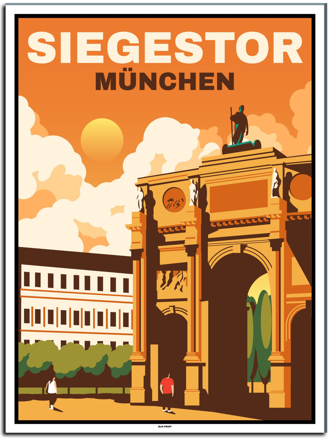vintage kunstdruck poster siegestor münchen #30x40cm-weier-farbrand