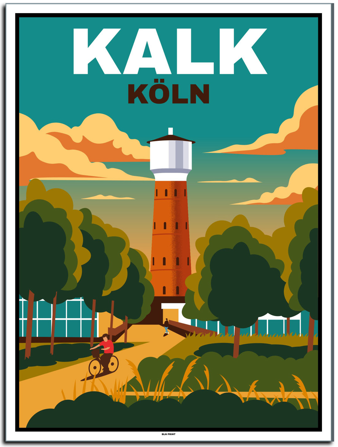 vintage kunstdruck poster Kalk Köln #30x40cm-weier-farbrand