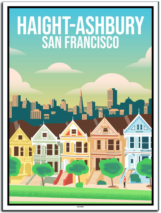 vintage kunstdruck travel poster San Francisco Haight-Ashbur #30x40cm-weier-farbrand