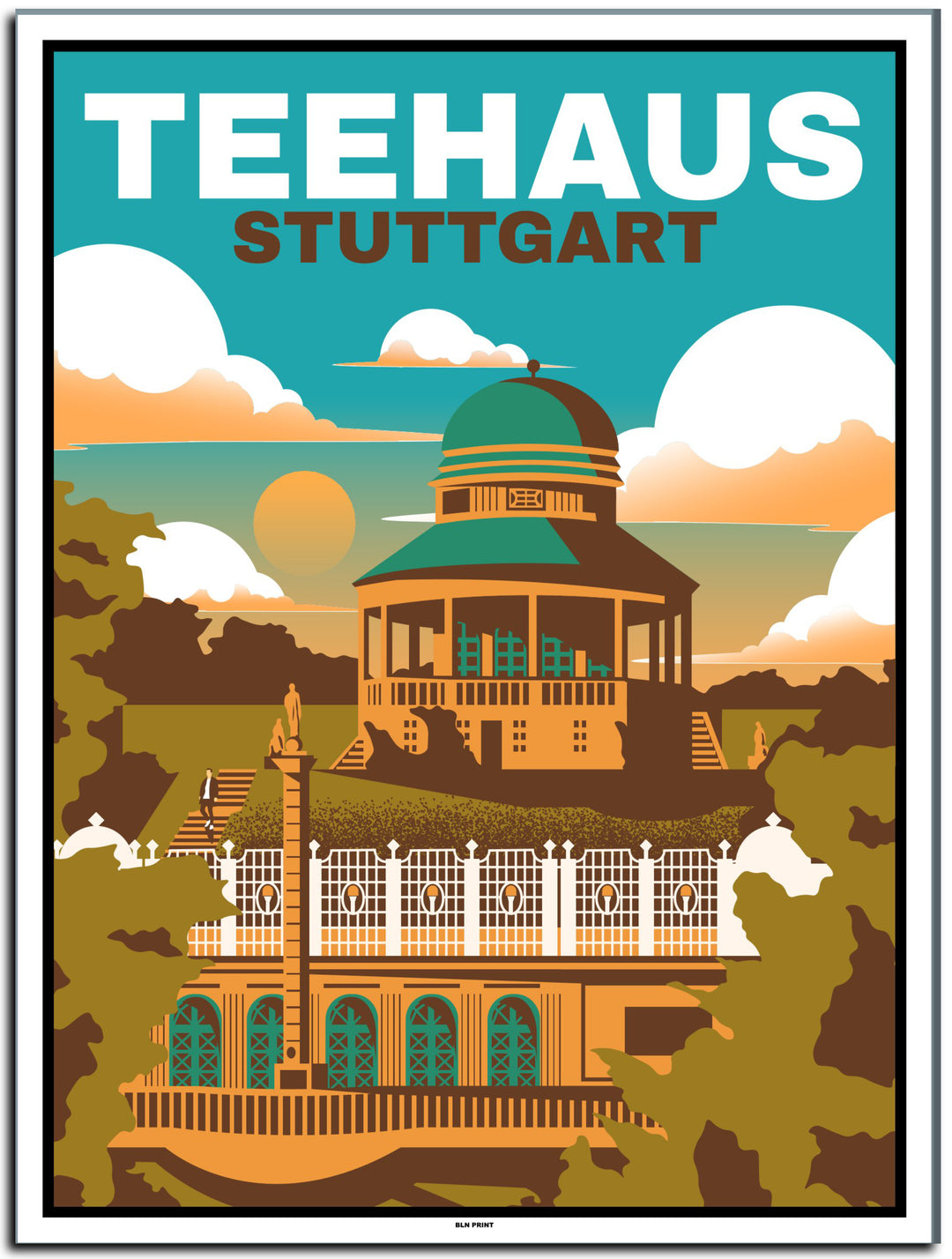 vintage kunstdruck poster stuttgart süd #30x40cm-weier-farbrand