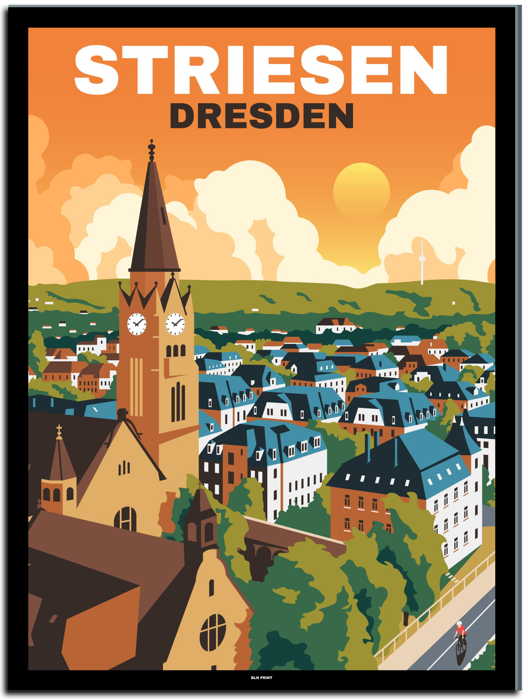 vintage dresden poster shop #30x40cm-schwarzer-farbrand