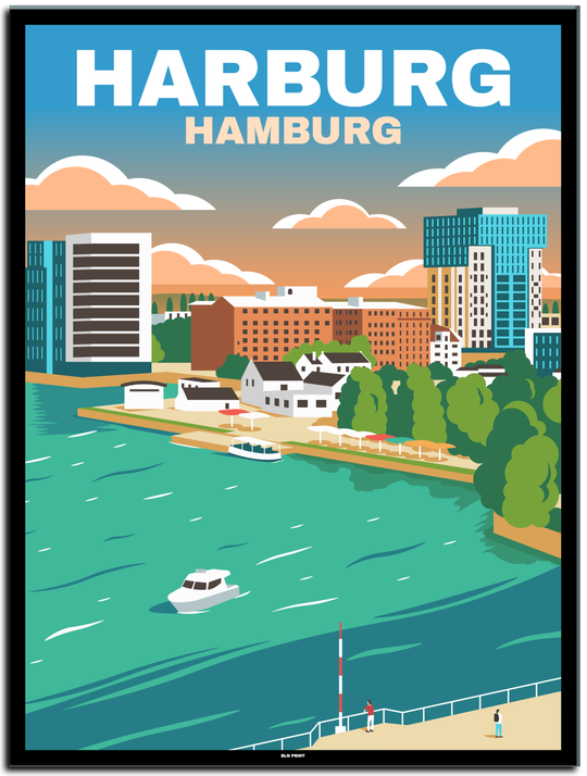 vintage hamburg poster shop #30x40cm-schwarzer-farbrand