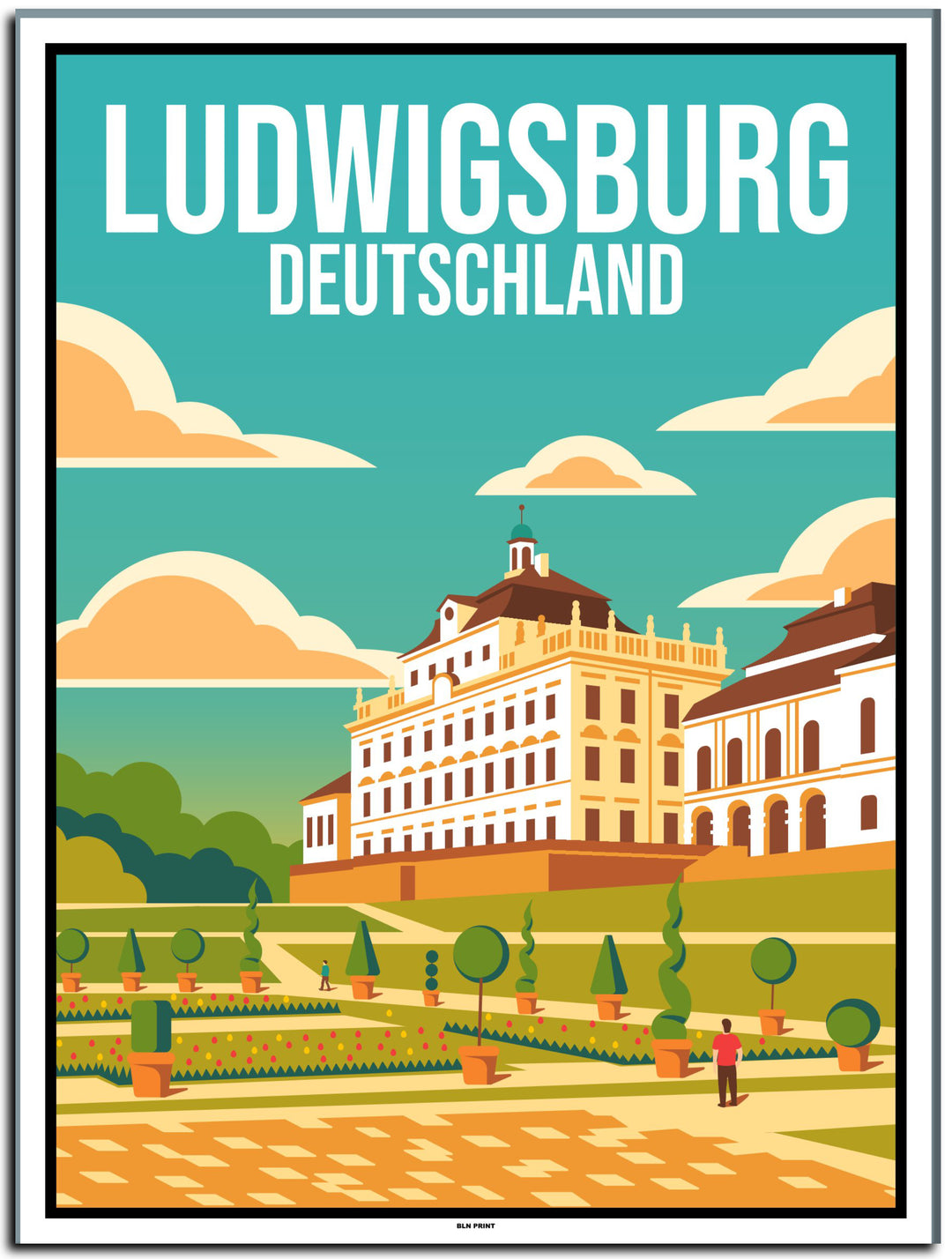 vintage kunstdruck poster ludwigsburg #30x40cm-weier-farbrand