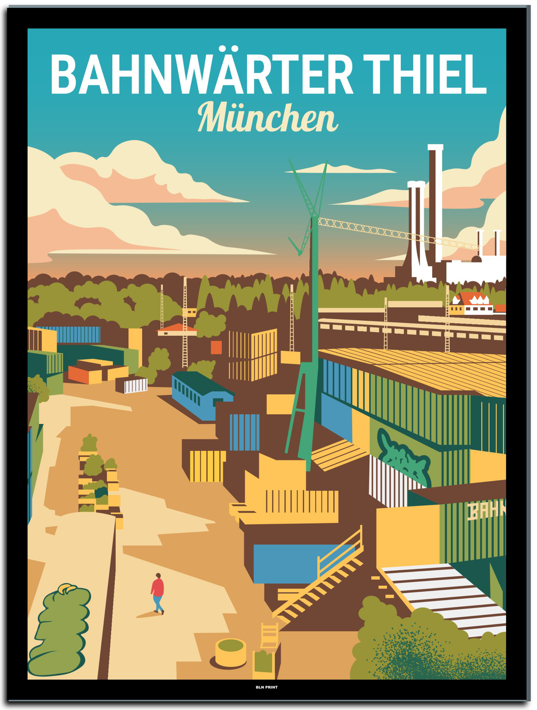 vintage münchen poster shop #30x40cm-schwarzer-farbrand