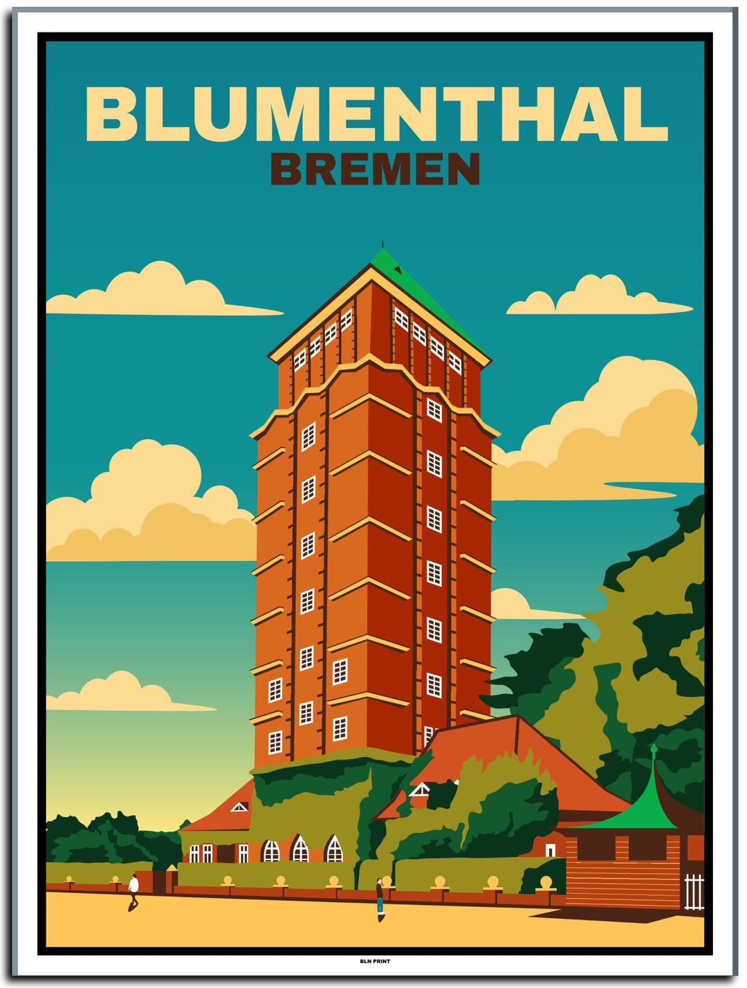 vintage kunstdruck poster Blumenthal Bremen #30x40cm-weier-farbrand