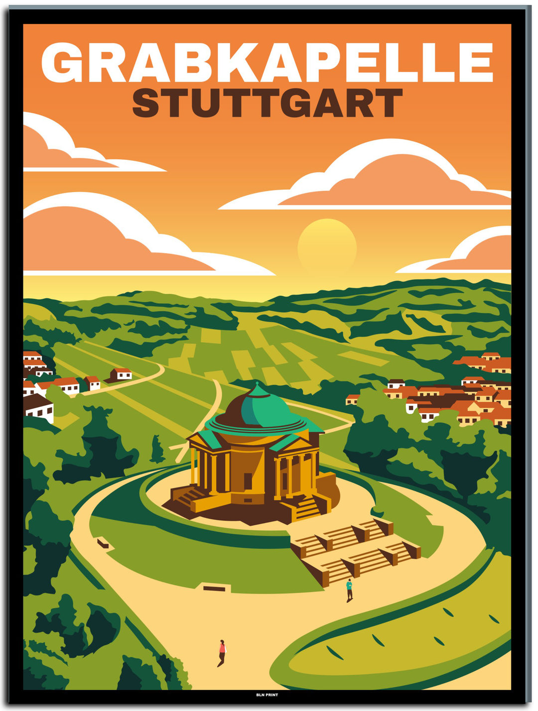 vintage stuttgart poster shop #30x40cm-schwarzer-farbrand