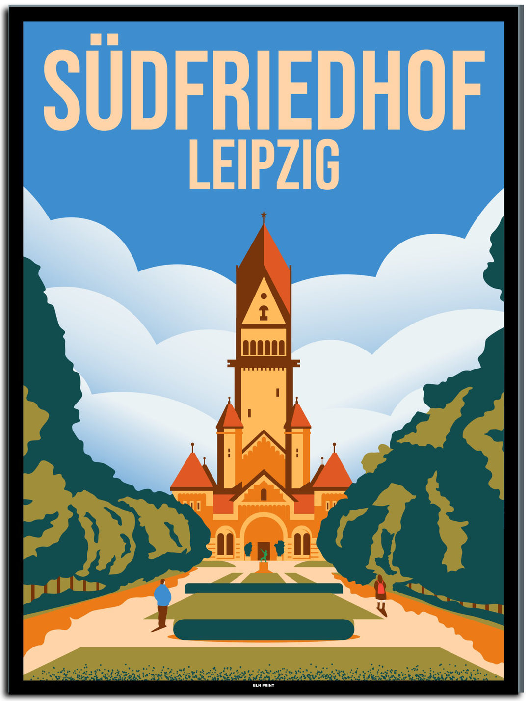 vintage leipzig poster shop #30x40cm-schwarzer-farbrand