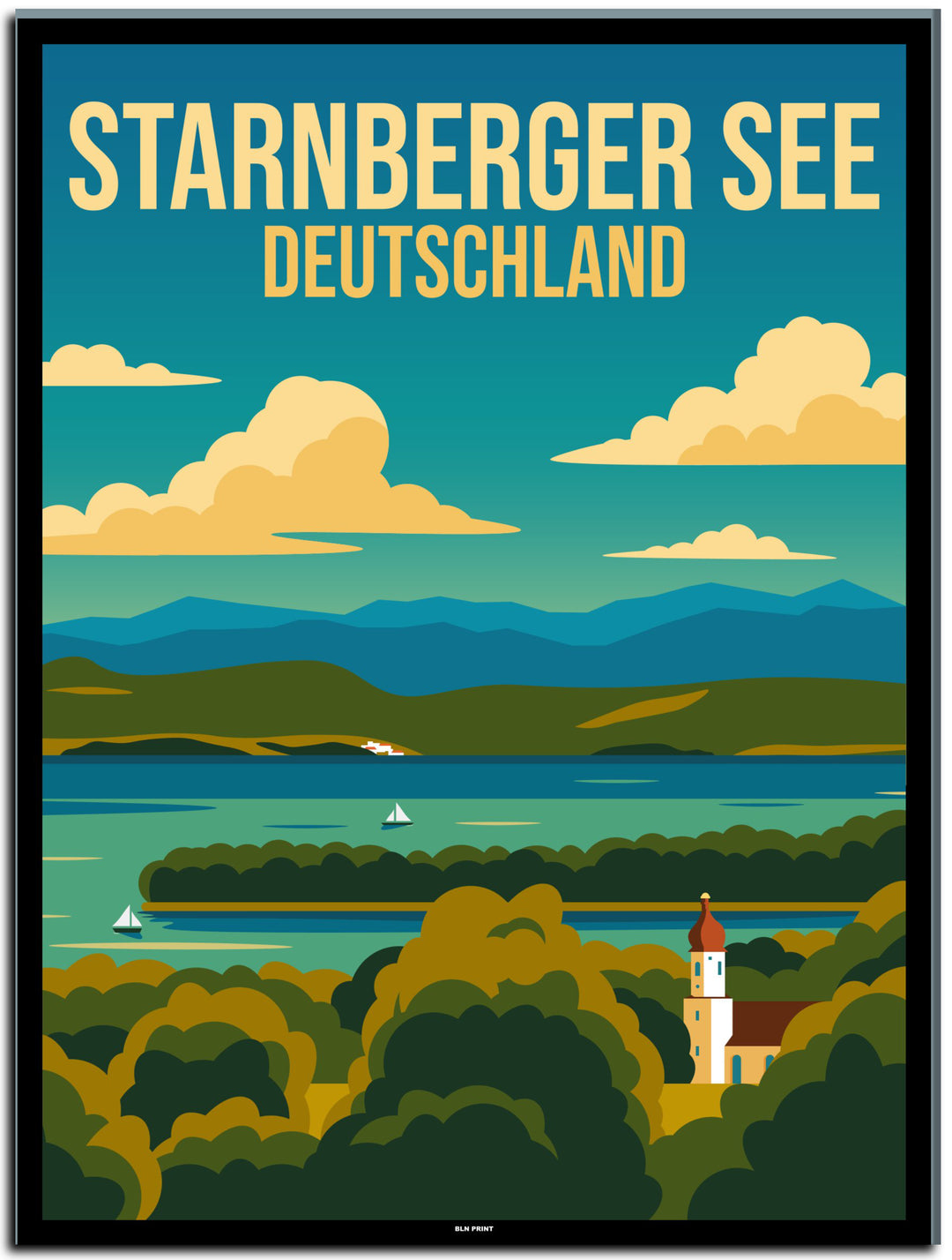 vintage münchen poster shop #30x40cm-schwarzer-farbrand