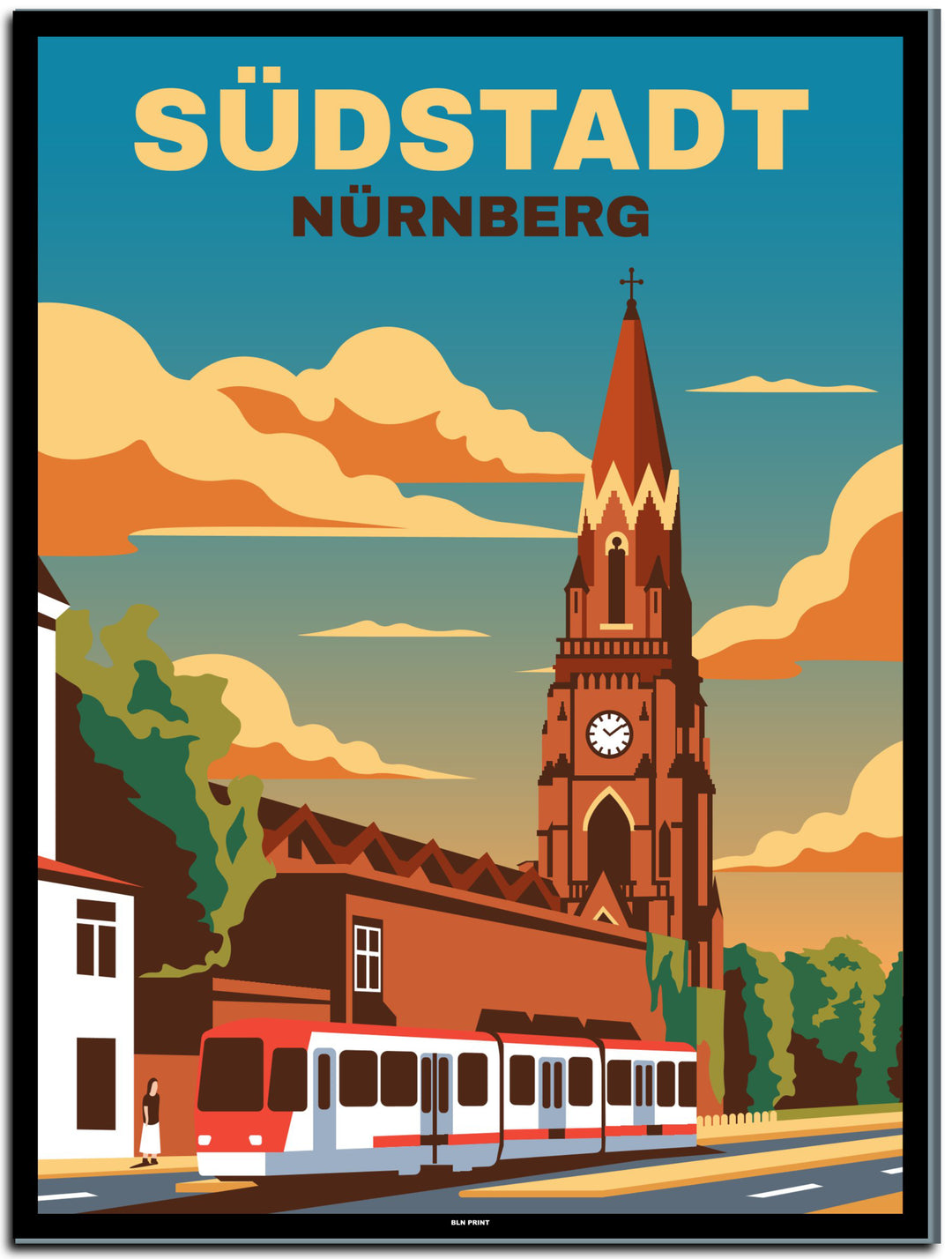 vintage berlin poster shop #30x40cm-schwarzer-farbrand