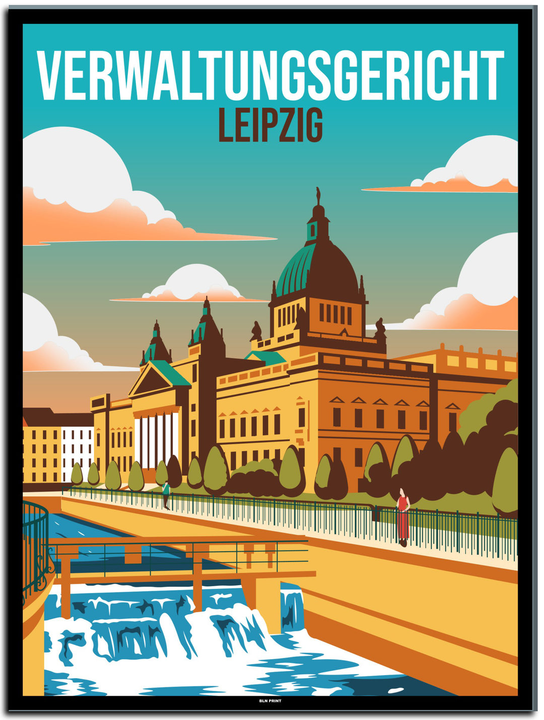 vintage leipzig poster shop #30x40cm-schwarzer-farbrand