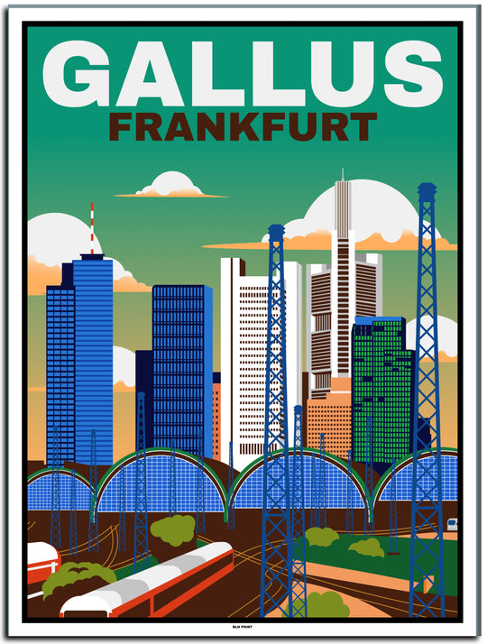 vintage kunstdruck travel retro poster online shop Gallus Frankfurt #30x40cm-weier-farbrand