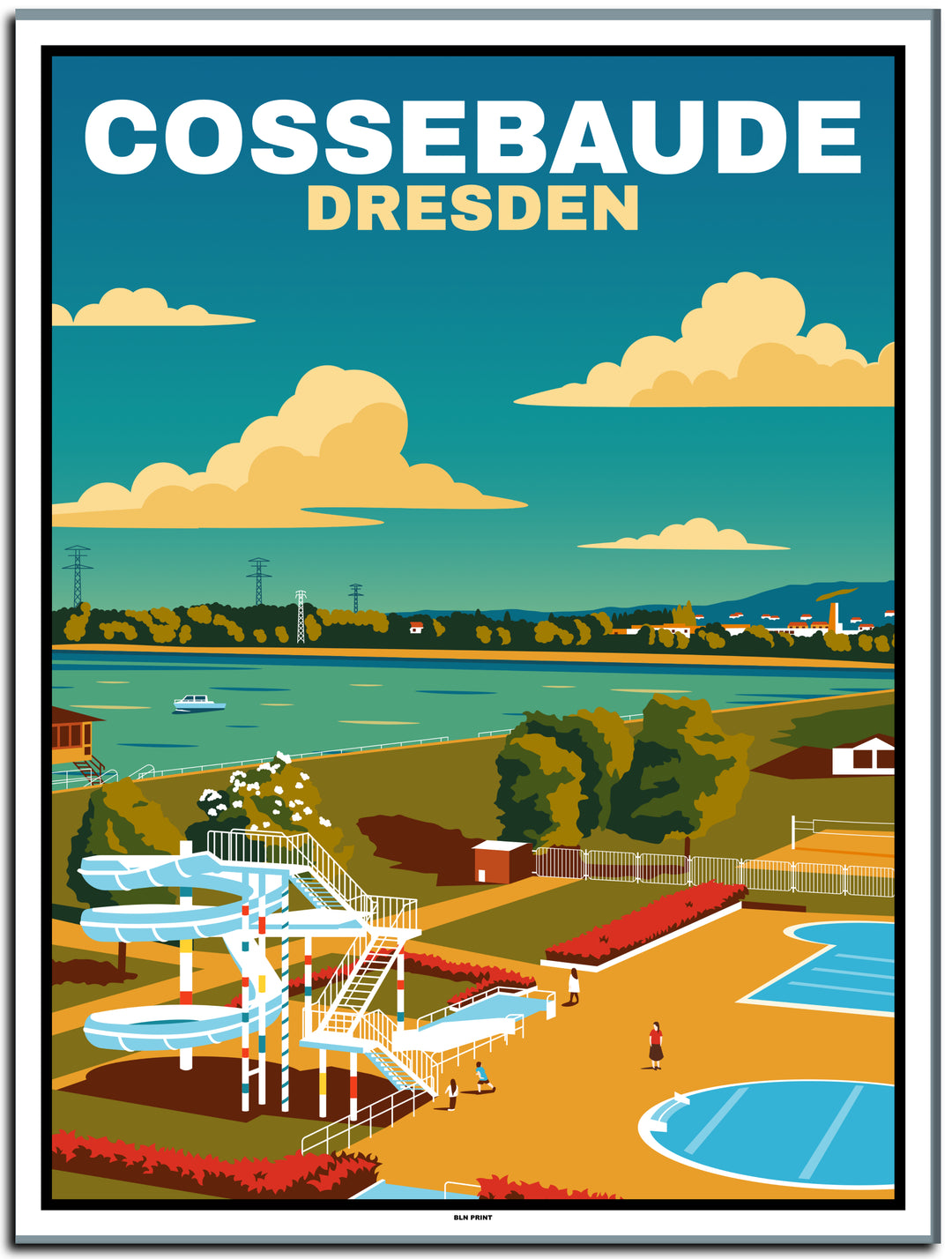 vintage kunstdruck poster Residenzschloss Dresden #30x40cm-weier-farbrand