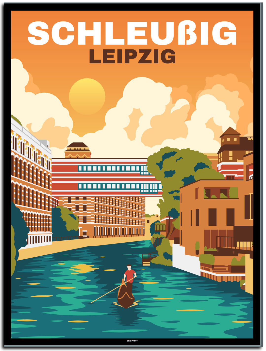 vintage leipzig poster shop #30x40cm-schwarzer-farbrand