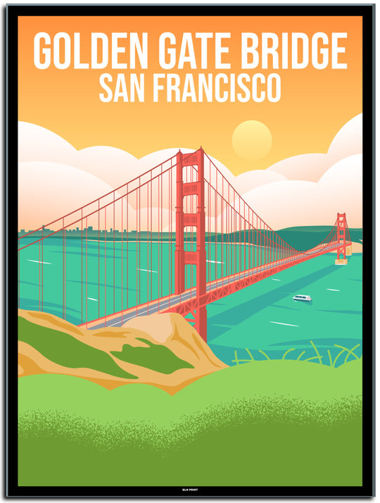 vintage San Francisco poster shop #30x40cm-schwarzer-farbrand