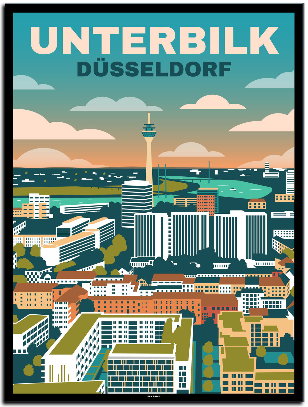 vintage düsseldorf poster shop #30x40cm-schwarzer-farbrand