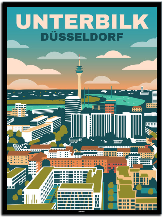 vintage düsseldorf poster shop #30x40cm-schwarzer-farbrand