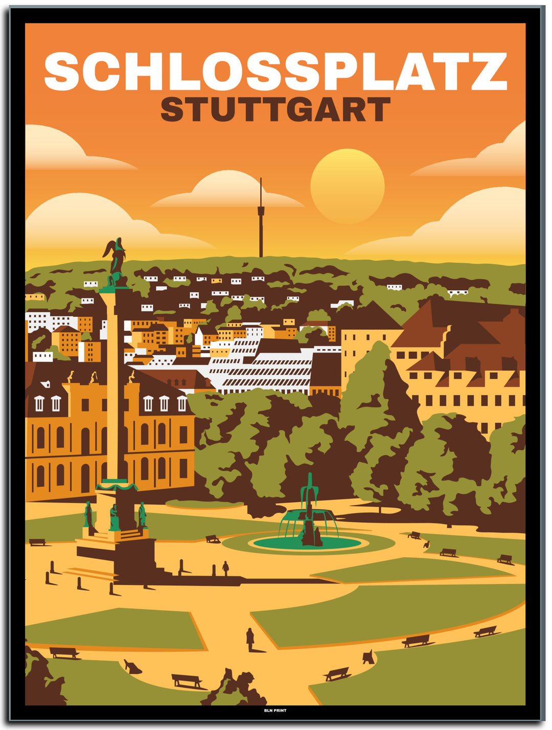 vintage stuttgart poster shop #30x40cm-schwarzer-farbrand