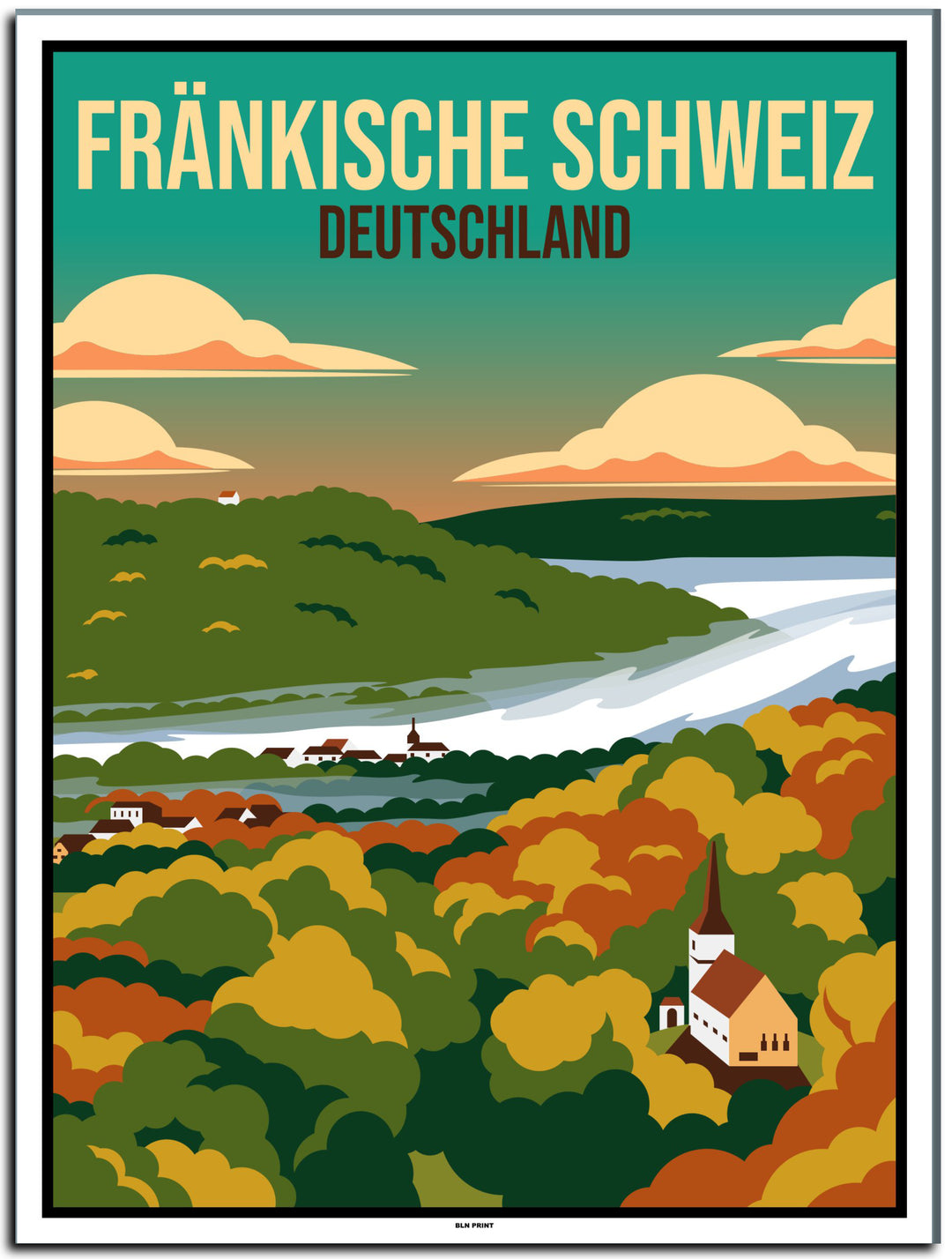 vintage kunstdruck poster fränkische schweiz nürnberg #30x40cm-weier-farbrand