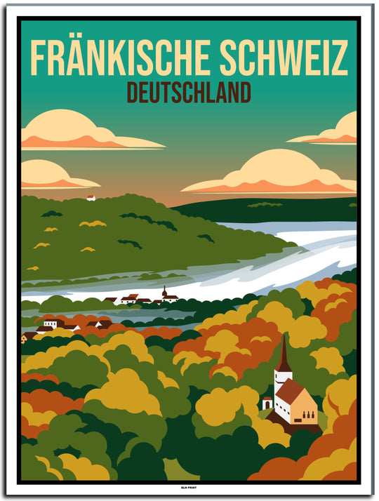 vintage kunstdruck poster fränkische schweiz nürnberg #30x40cm-weier-farbrand