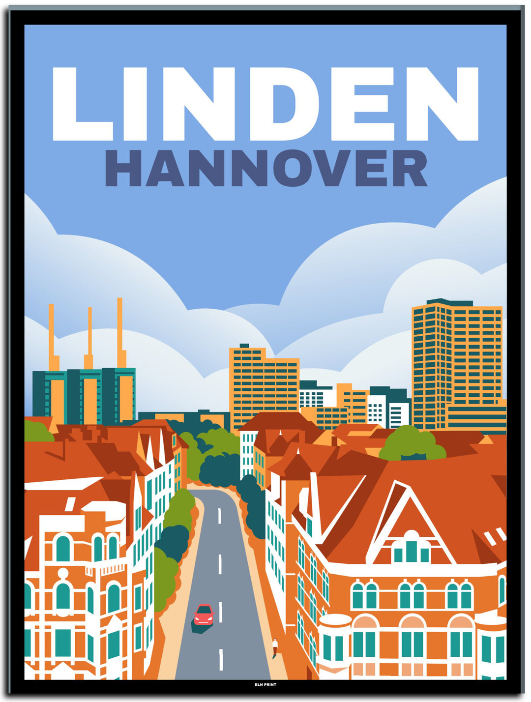 vintage hannover poster shop #30x40cm-schwarzer-farbrand