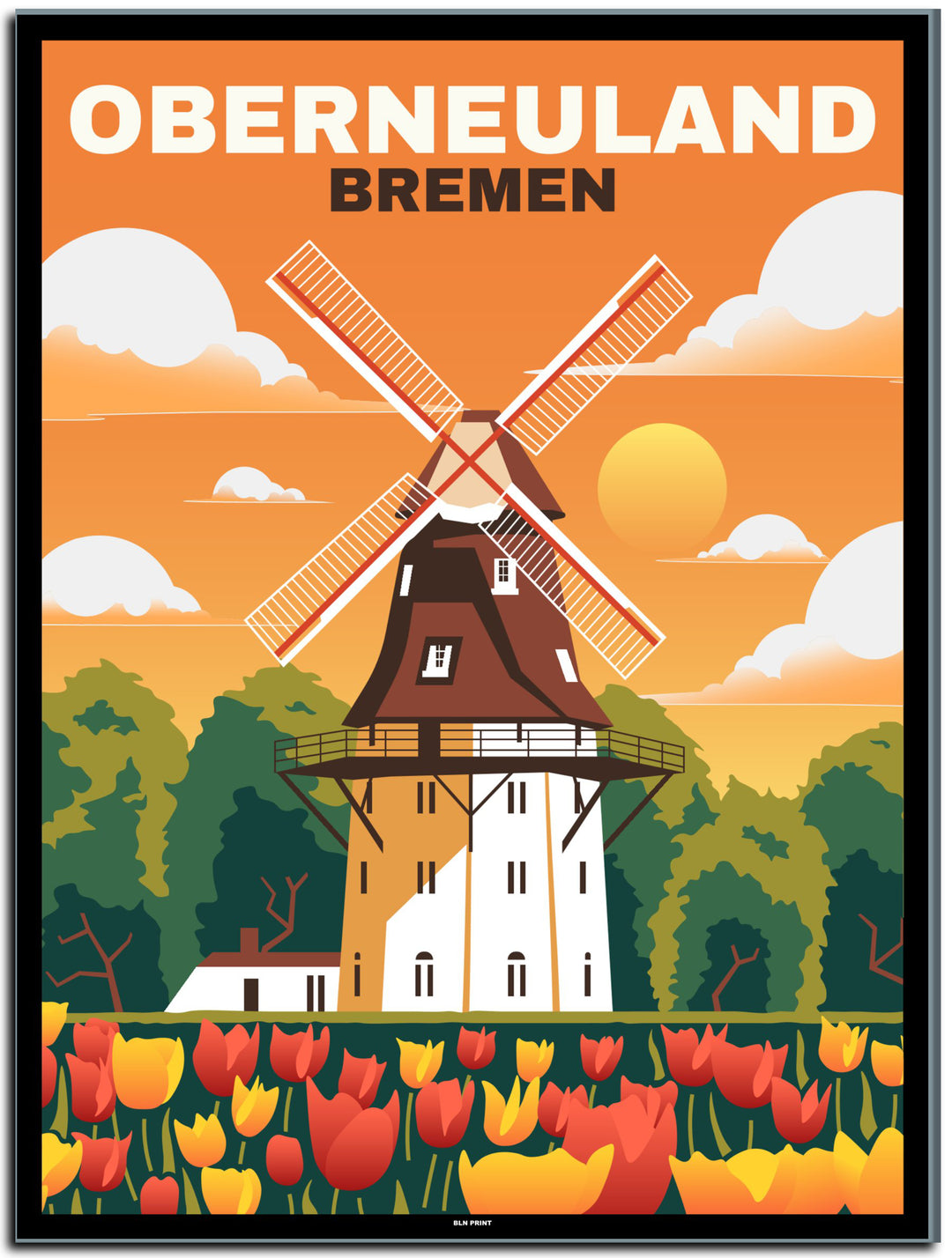 vintage bremen poster shop #30x40cm-schwarzer-farbrand