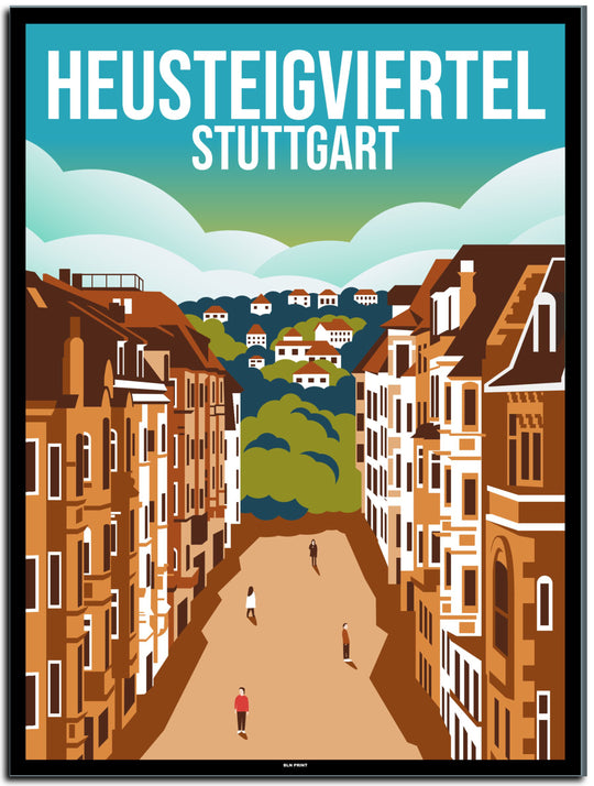 vintage stuttgart poster shop #30x40cm-schwarzer-farbrand