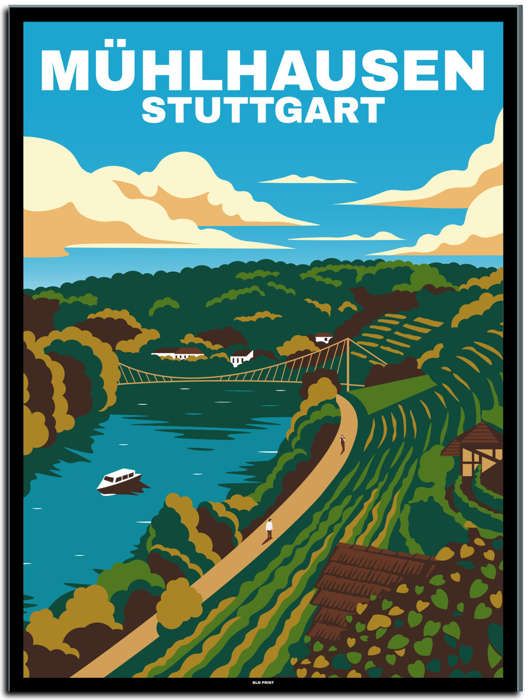 vintage stuttgart poster shop #30x40cm-schwarzer-farbrand