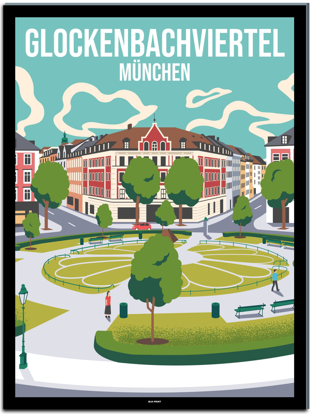 vintage münchen poster shop #30x40cm-schwarzer-farbrand