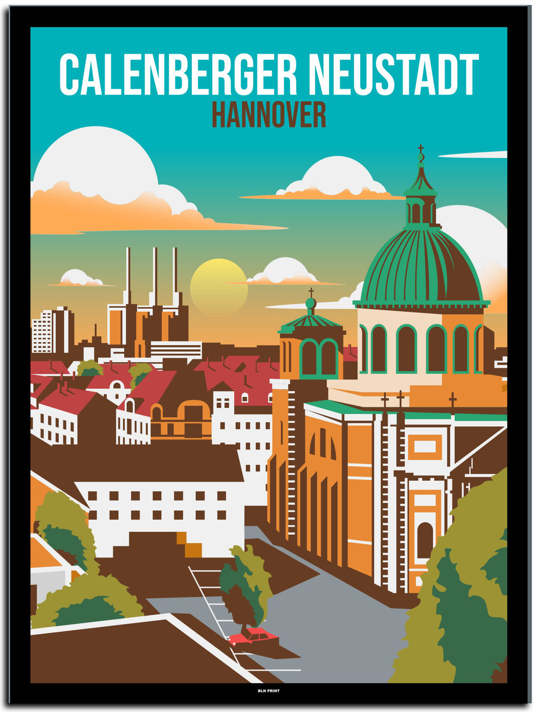 vintage hannover poster shop #30x40cm-schwarzer-farbrand