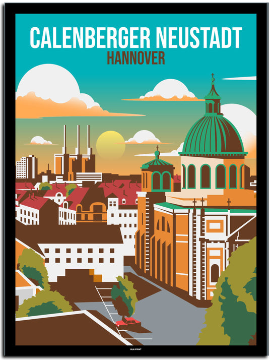 vintage hannover poster shop #30x40cm-schwarzer-farbrand