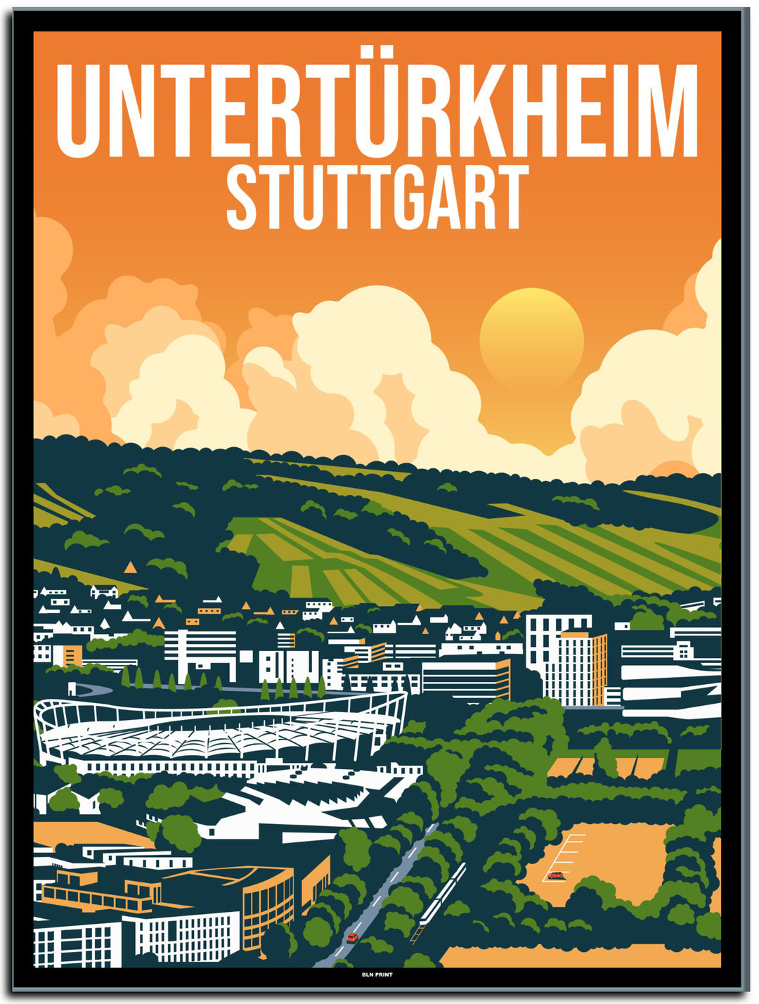 vintage stuttgart poster shop #30x40cm-schwarzer-farbrand