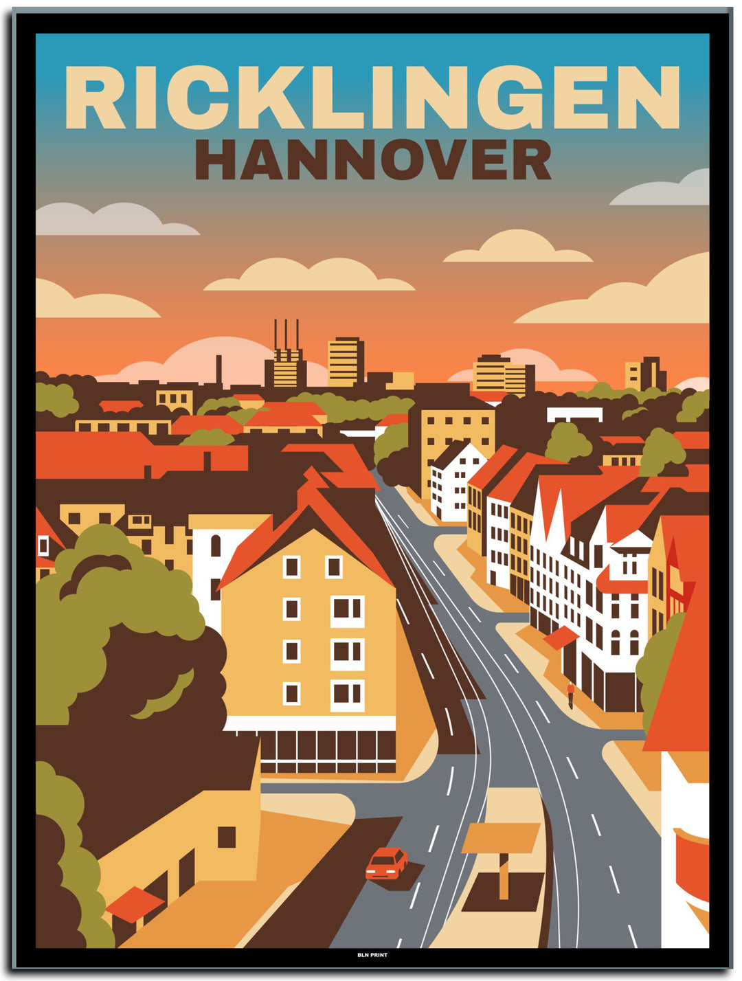 vintage hannover ricklingen poster shop #30x40cm-schwarzer-farbrand