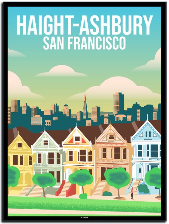 vintage San Francisco poster shop #30x40cm-schwarzer-farbrand