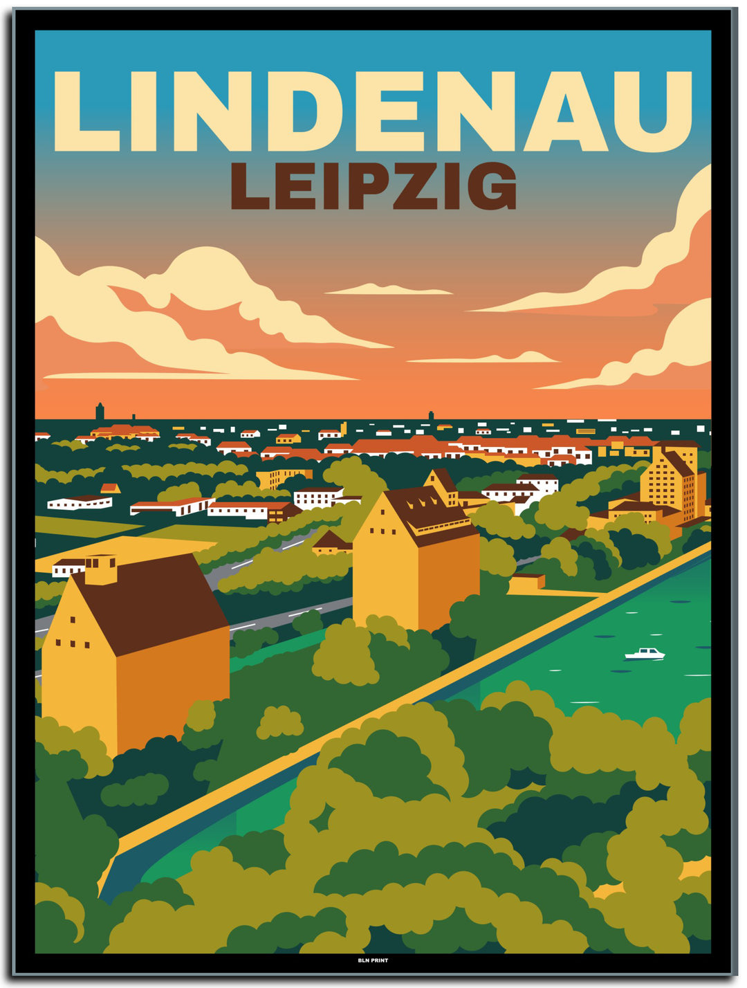 vintage leipzig poster shop #30x40cm-schwarzer-farbrand