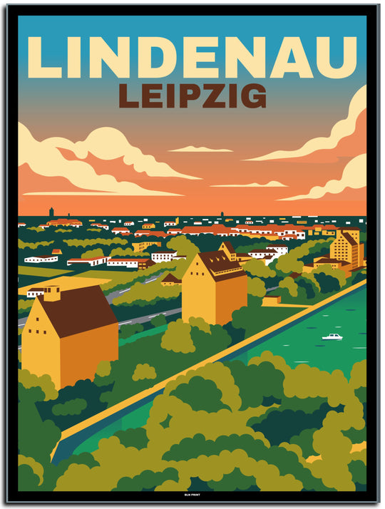 vintage leipzig poster shop #30x40cm-schwarzer-farbrand