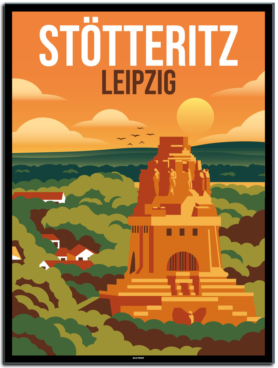vintage leipzig poster shop #30x40cm-schwarzer-farbrand