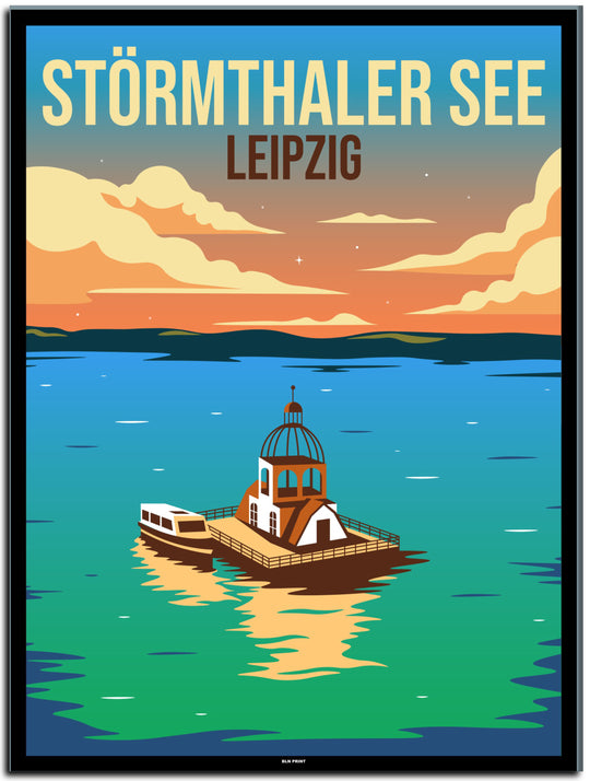 vintage leipzig poster shop #30x40cm-schwarzer-farbrand