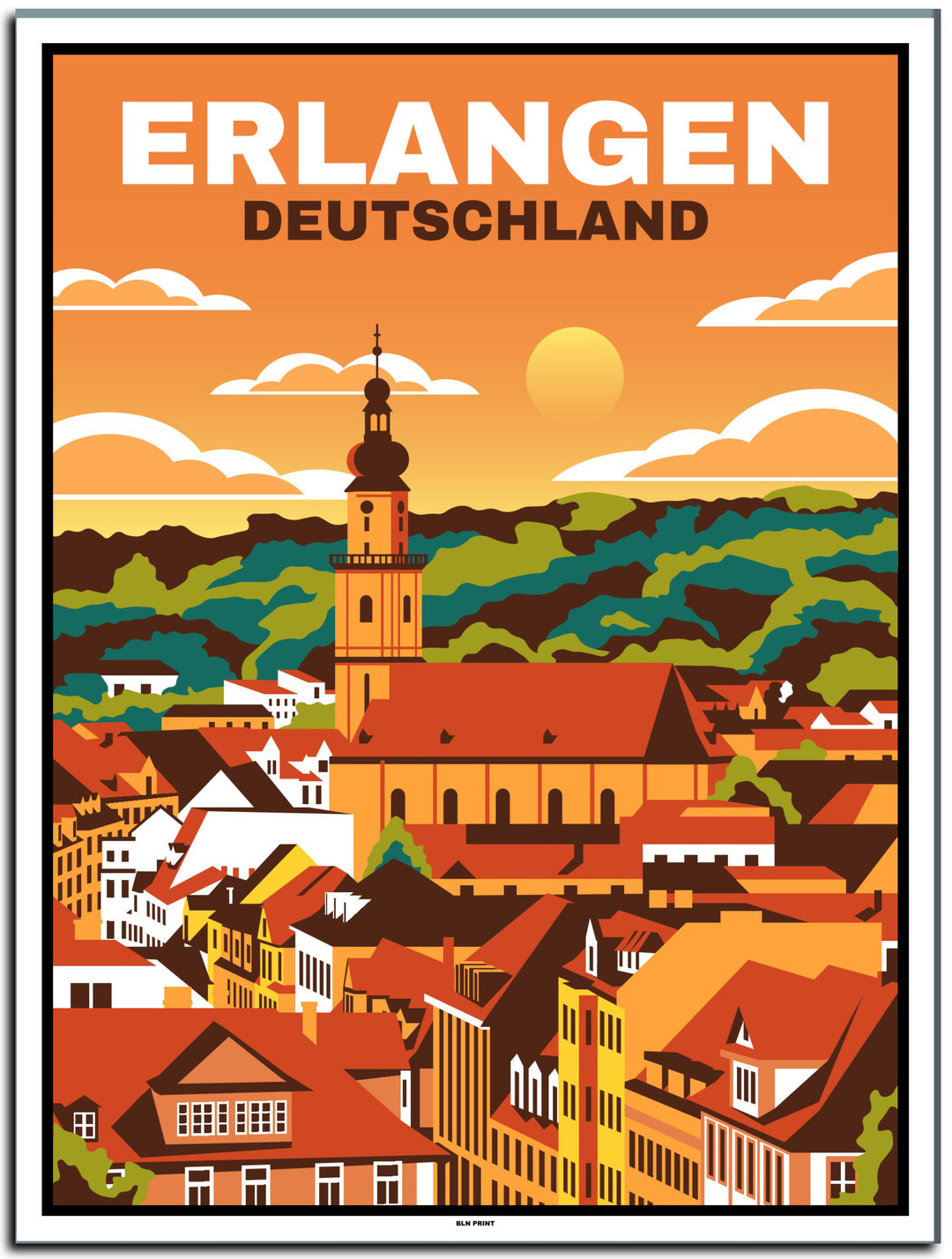 vintage kunstdruck poster lorenzkirche nürnberg #30x40cm-weier-farbrand